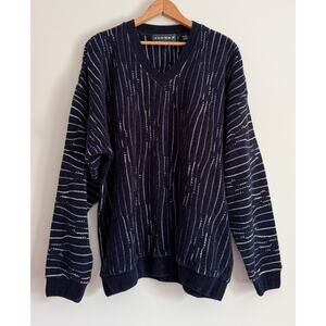 Vintage 90s Tundra Sweater Retro Coogi Style V Neck Canada Abstract Grandpacore